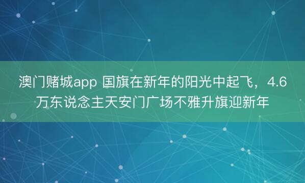 澳门赌城app 国旗在新年的阳光中起飞，4.6万东说念主天安门广场不雅升旗迎新年